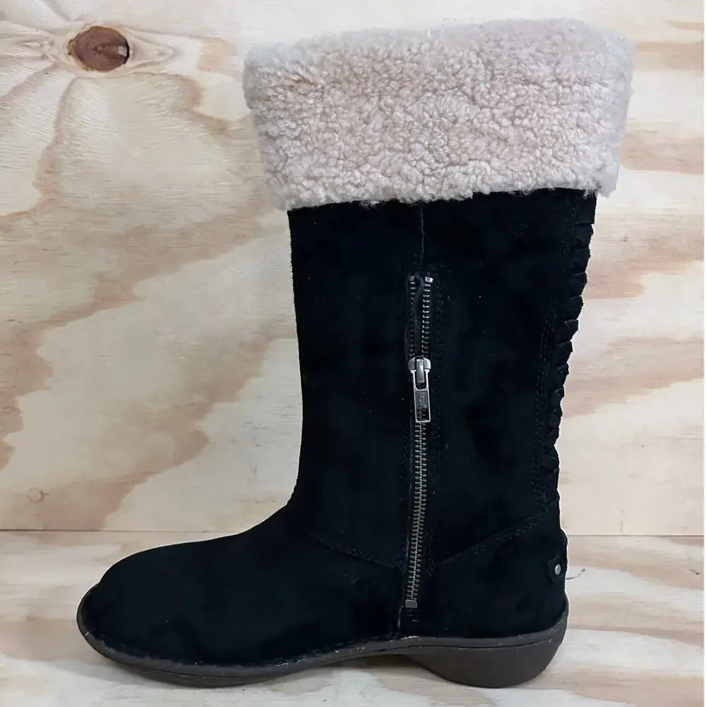 UGG Australia - Karyn Cuff Sheepskin - Boots - Black - Women's - 7 - S/N 1005449